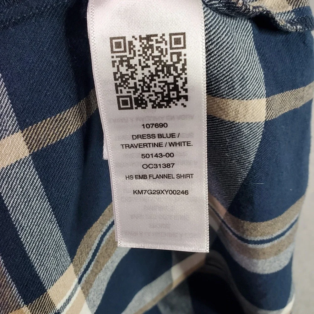 True Religion Shirt Mens Large Blue Plaid Flannel Button Up Long Sleeve Casual